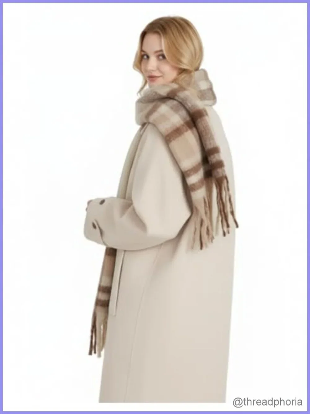 Women's Long Plaid Scarf Blanket Shawl Wrap Soft Winter Warm Pashmina